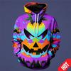 Autumn 3D Fun Pumpkin Pattern Printed Hoodies Fashionable Casual Sports Long Sleeved Men's Hooded Sweatshirts