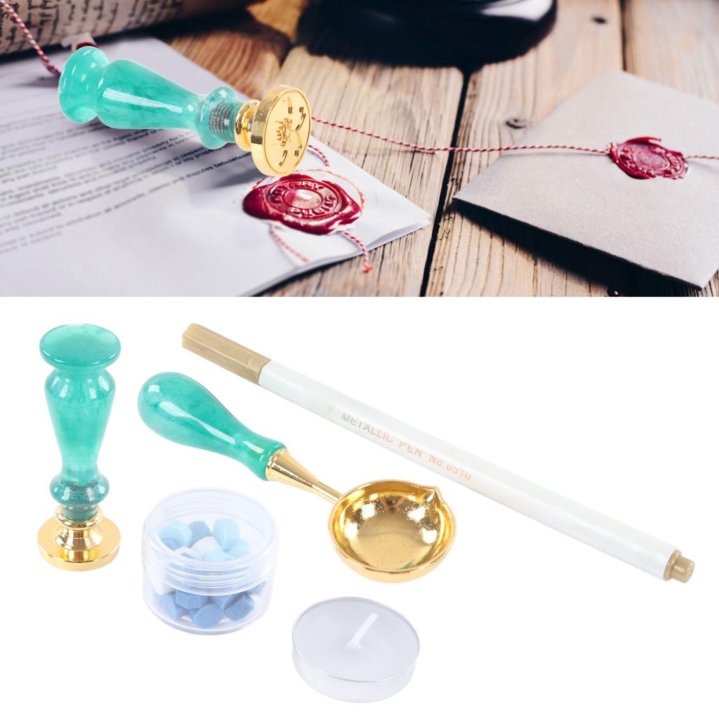Wax Sealing Stamp Kit Tridimensional Clear Pattern Detachable Handle Delicate Wax Vintage Wax Sealin