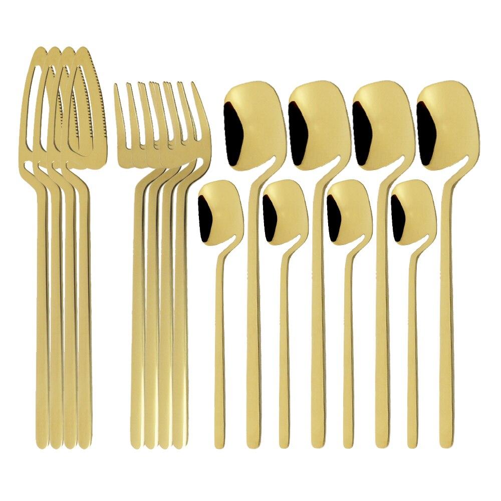 Sada 16 ks jídelního nádobí 18/10 Nerezová ocel Zrcadlo Stříbrná sada příborů Párty nůž na večeři Vidlička Lžíce Sada nádobí Drop Shipping