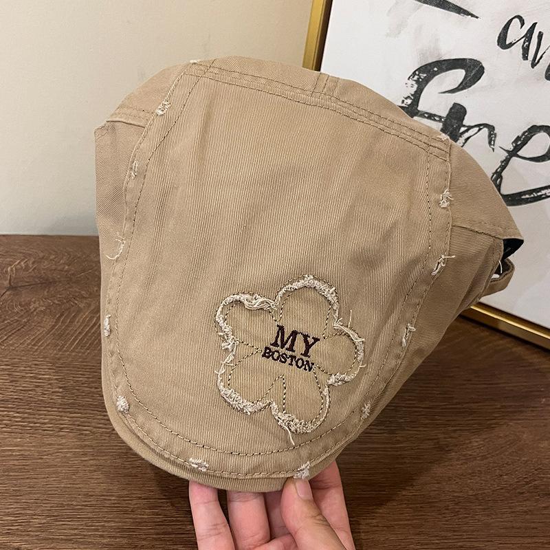 American Retro MY Embroidered Hat Women's Front Hat Autumn and Winter Casual and Versatile Beret Trendy and Fashionable Newsboy Hat for Men