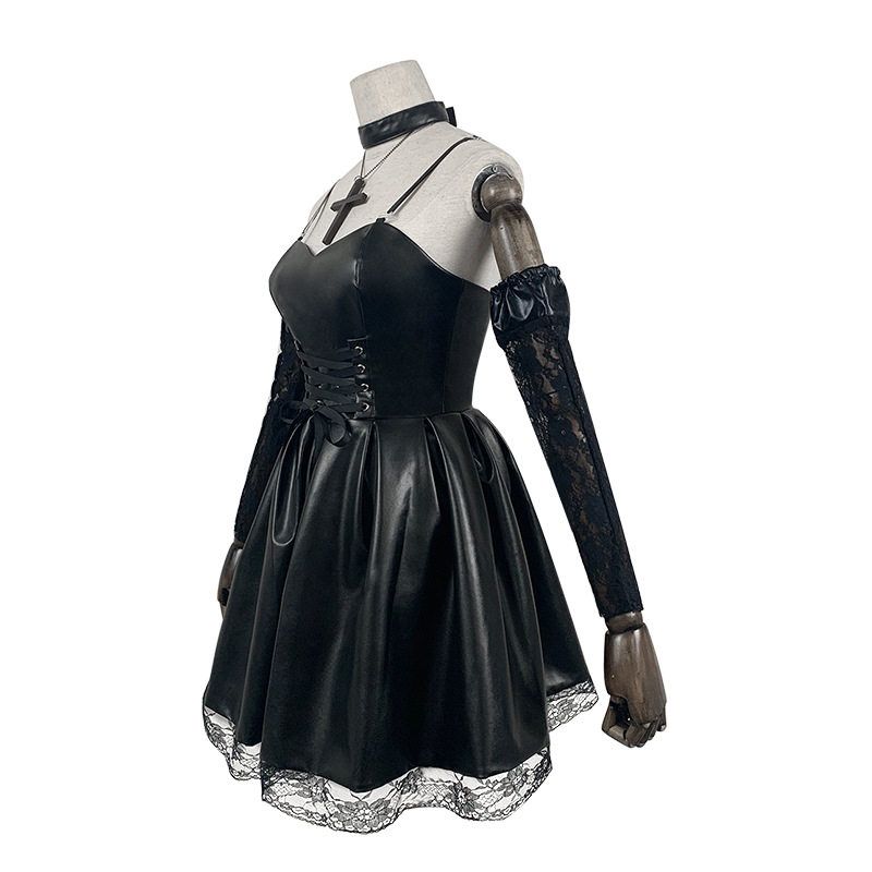 Death Note Cosplay Costume Misa Amane Cosplay Black Suspender Skirt Halloween Lolita Dress Set