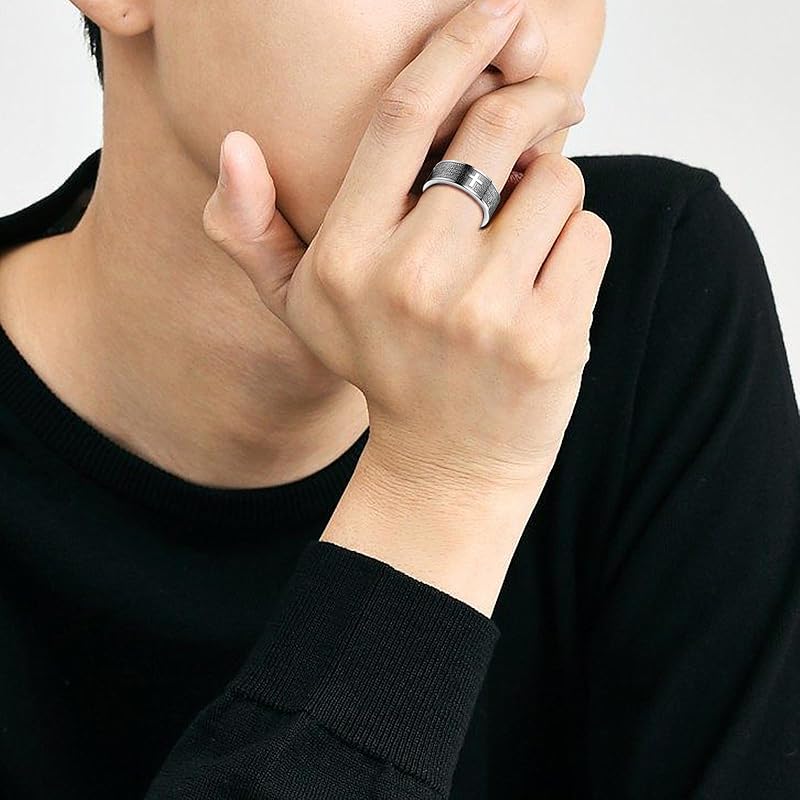 Mens Rings Stainless Steel Ring Engagement Ring Cross Ring Bible Stamp Lord's Prayer Simple Fashion Cool Popularity Stylish To My Boyfriend To My