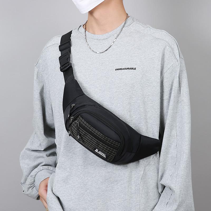Unisex Large Capacity Fitness Waist Pack Portable Anti Theft Ultra Thin Small Chest Bag Sports Outdoor Leisure Running Waist Bag