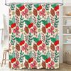 Moderner Dekor Duschvorhang Wasserdicht Badezimmerdekor Weihnachten Ananas Cartoon Schleife Rote Frucht Heimdekoration Weißer Hintergrund
