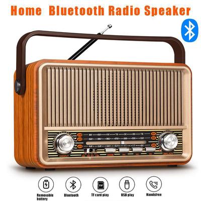 Retro Wooden Home  Bluetooth Radio Stereo Speaker Mp3 Music Player Speaker Am Fm Sw Multiband   TD/ USB