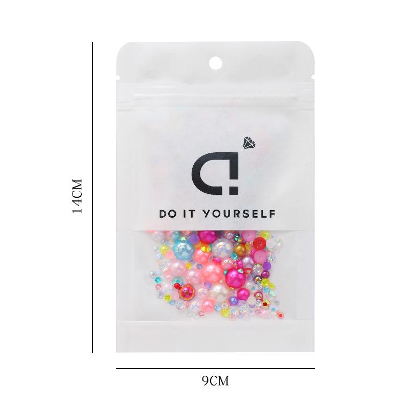 Hot Sale Color Mixed Semicircular Pearl Resin Diamond Mixed 3-10Mm Highlight Abs Pearl Diy Jewelry