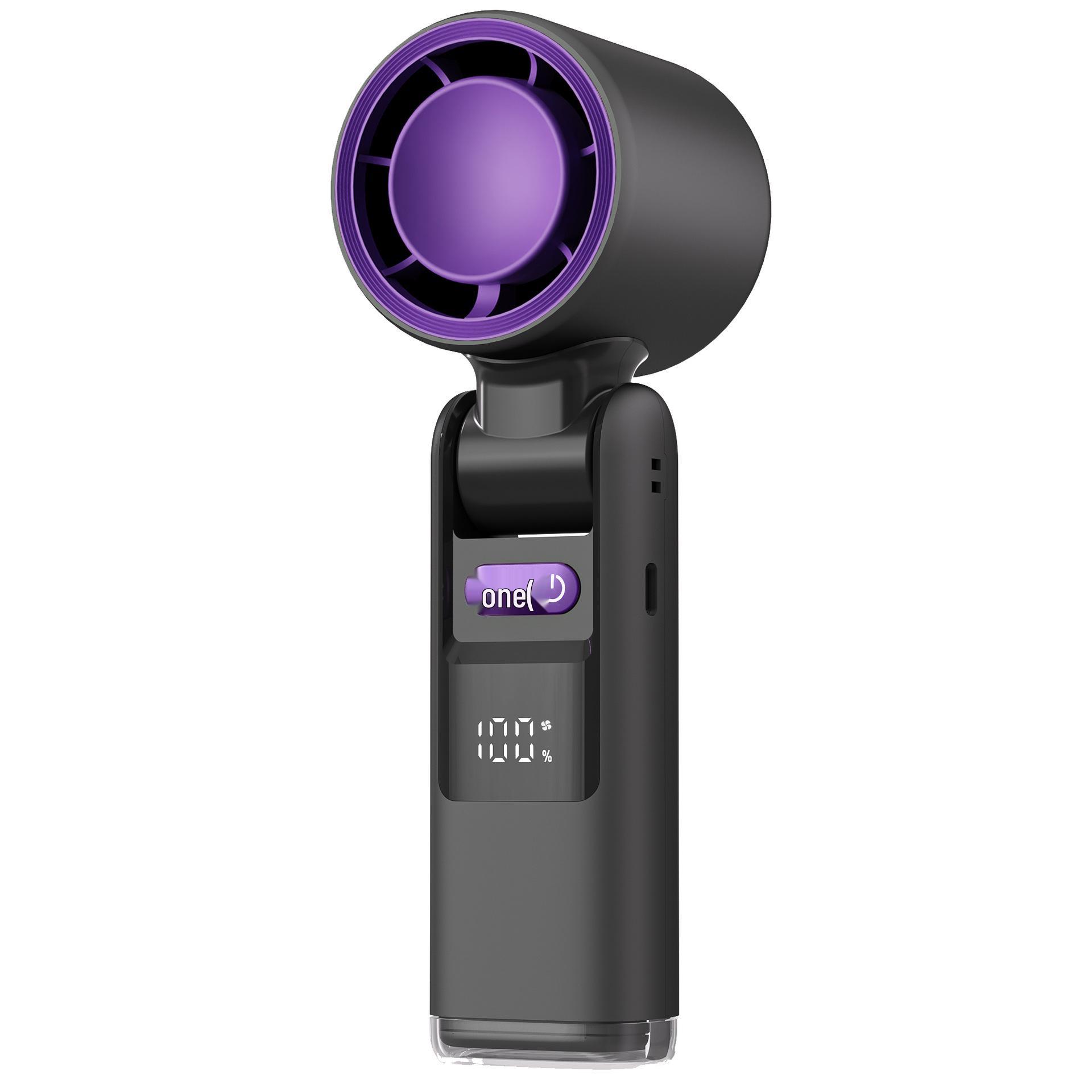 

2026 Portable High-Speed Cooling Handheld Fan with Outdoor Turbine & Ice Pack 172*60*50mm