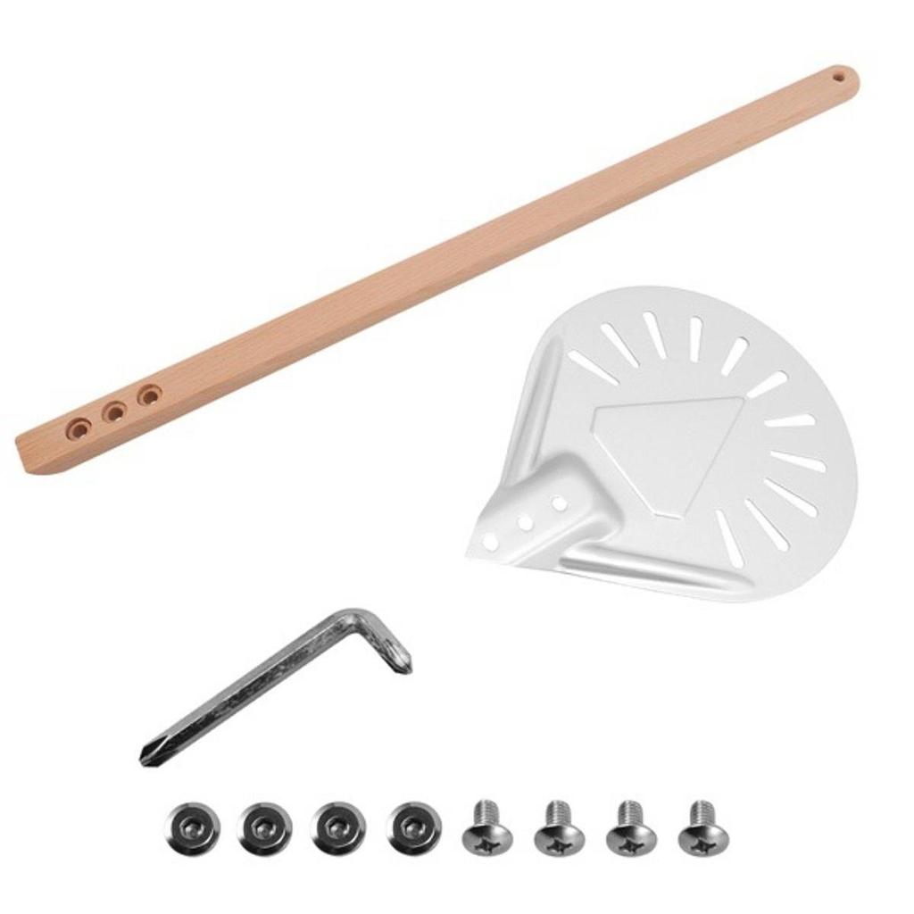 Pizza Turning small Pizza Peel Paddle Short round Tool Non Slip wooden Handle 7 inch Perforated Pizza Shovel Aluminum