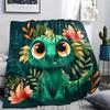 Dinosaur Print Flannel Blanket, High quality Comfortable for All Seasons, Home Decor, Warmth and Comfort, Perfect for Christmas Gifts