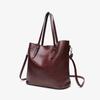Trendy 2025 Retro Waxed Patent Leather Shoulder Tote for Women