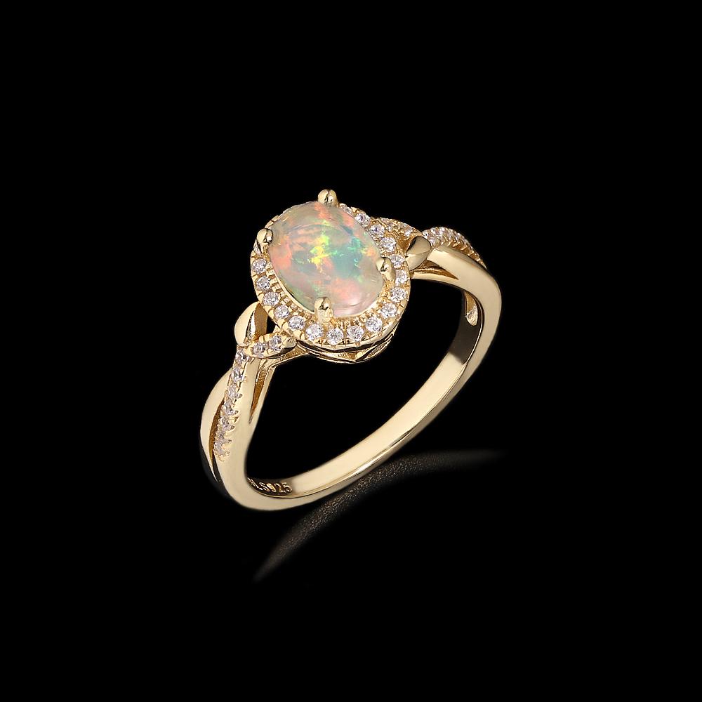 

Простой дизайн кольцо из стерлингового серебра 925 пробы Октябрьский камень рождения Натуральный опал ювелирные изделия драгоценные камни для женских обручальных подарков US RING SIZE:6# белый