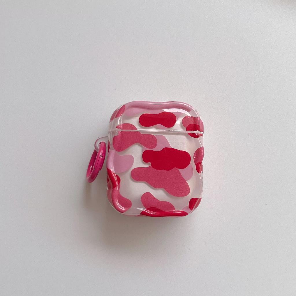 Fashion Creative Personality Colorful Camouflage Pattern Series With Hook Earphone Cover Case for AirPods 5 1 or 2 3 4 Pro 2 Pro 3