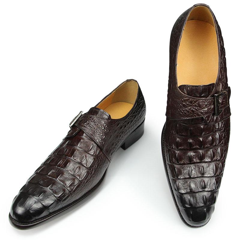 Fashion Hot Selling Loafer For Men Crocodile Printing Pointed Toe Formal Cacual Genuine Leather Office Dress Fashion Shoe  Drop Shipping