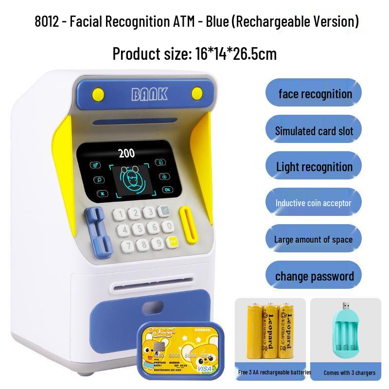 Face Recognition ATM Money Box: Automatic Password Roller Safe Educational Toy