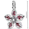 Trendy Red Monster Flower Charm Bracelet 925  Silver Adjustable Hypoallergenic Diy Fine Jewelry