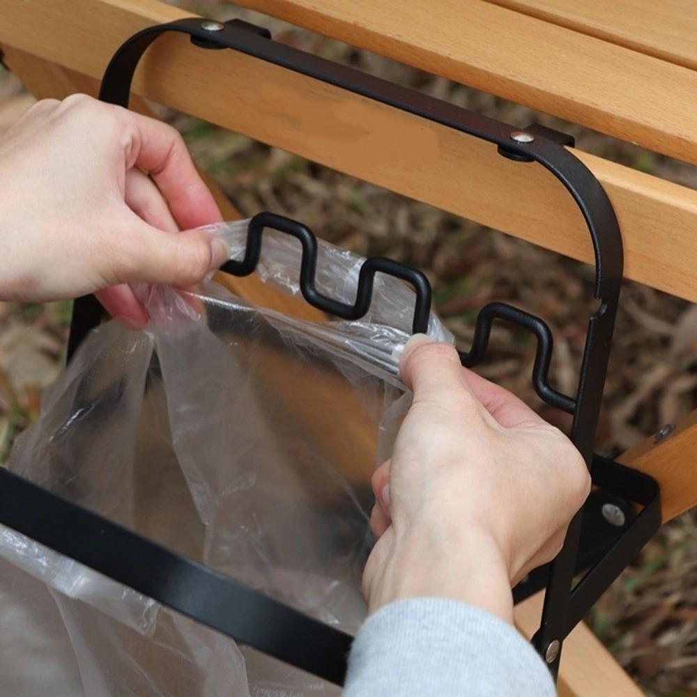 Foldable Garbage Pouch Bracket Hangable Kitchen Rubbish Holder Trash Bag Hanger  for Waste Can Bag