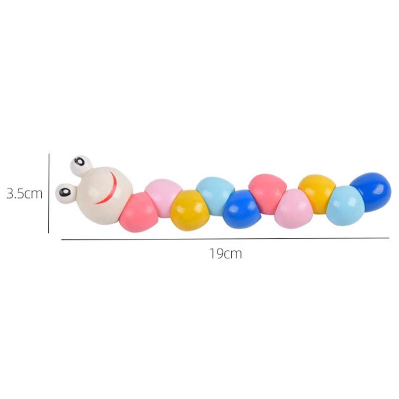 Children Wooden Toys Clock Rainbow Tower Caterpillar Around Beads Shape Matching Kids Montessori Early Education Toy TMZ