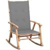VidaXL Rocking Chair with Cushion Bamboo 3063904