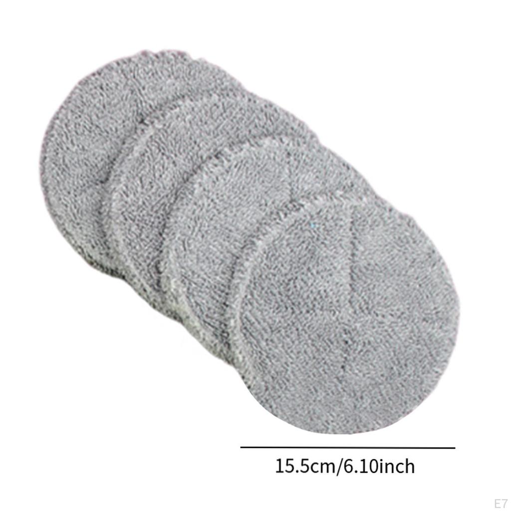 4 Pack Electric Mop Pads Replacement Heads, Round Microfiber for Floor Scrubbing