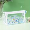 1pc Cartoon Cute Large-Capacity Transparent Pencil Case – Student Waterproof Stationery Bag, Triangular Storage Pouch