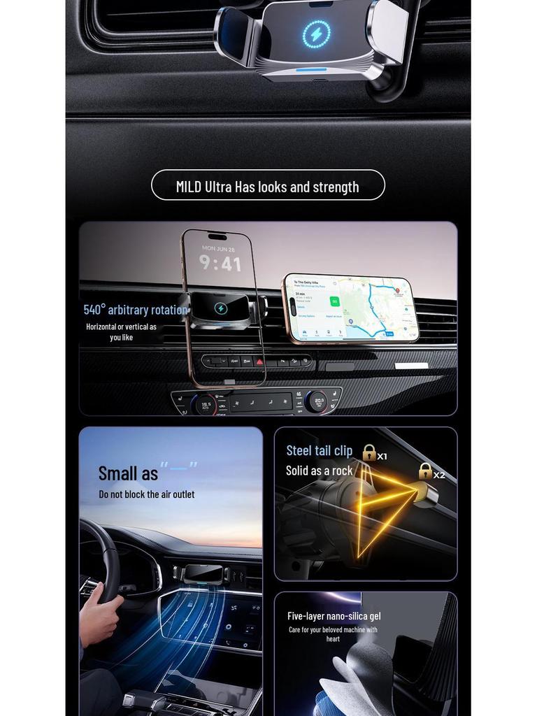 Universal Electric Car Phone Holder with Air Vent Clamp