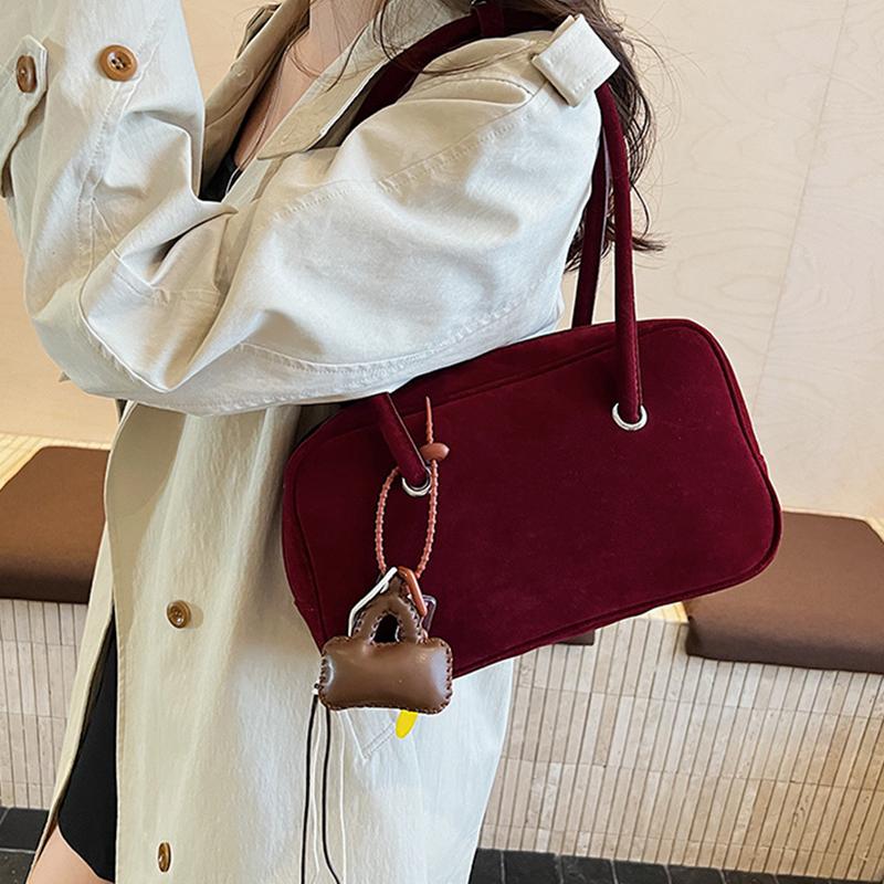 Retro Frosted Suede Shoulder Bag Fashiable And Simple High-end Ladies Handbag Autumn And Winter Large Capacity Underarm Bag