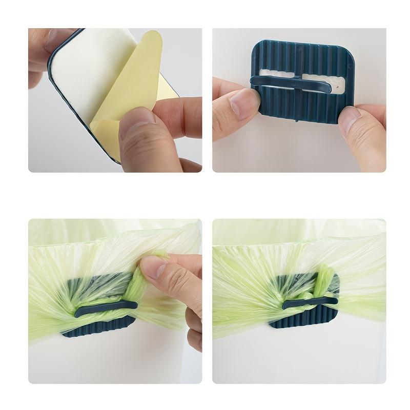 4pcs Household Trash Bag Clips, Non-Slip Holders For Garbage Bags, Anti-Falling Garbage Bag Fixing Clips, Non-Dirty Hand Sticker Clips