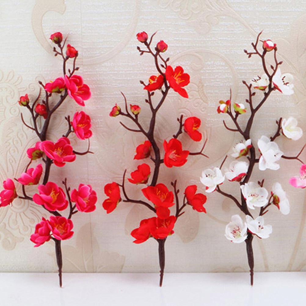 6Pcs Plum Blossom Branch Cake Picks Cupcake Toppers Birthday Wedding Baby Shower Holiday Party Dessert Decoration