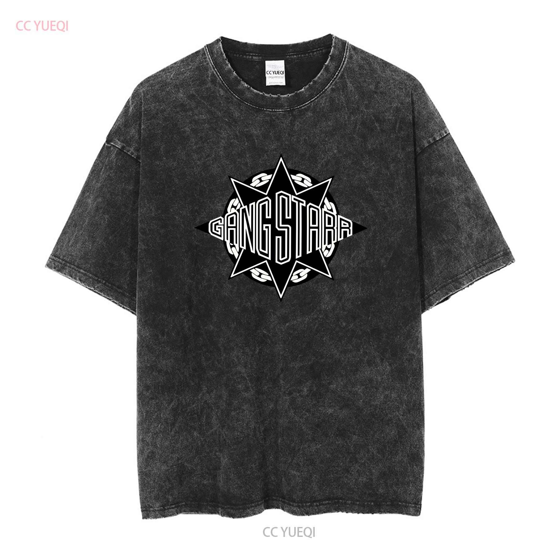 

Gangstarr Logo T shirt 1990 Hip Hop tee long or short sleeves vintage Washed Stretched designer clothes Unisex homme streetwear XL