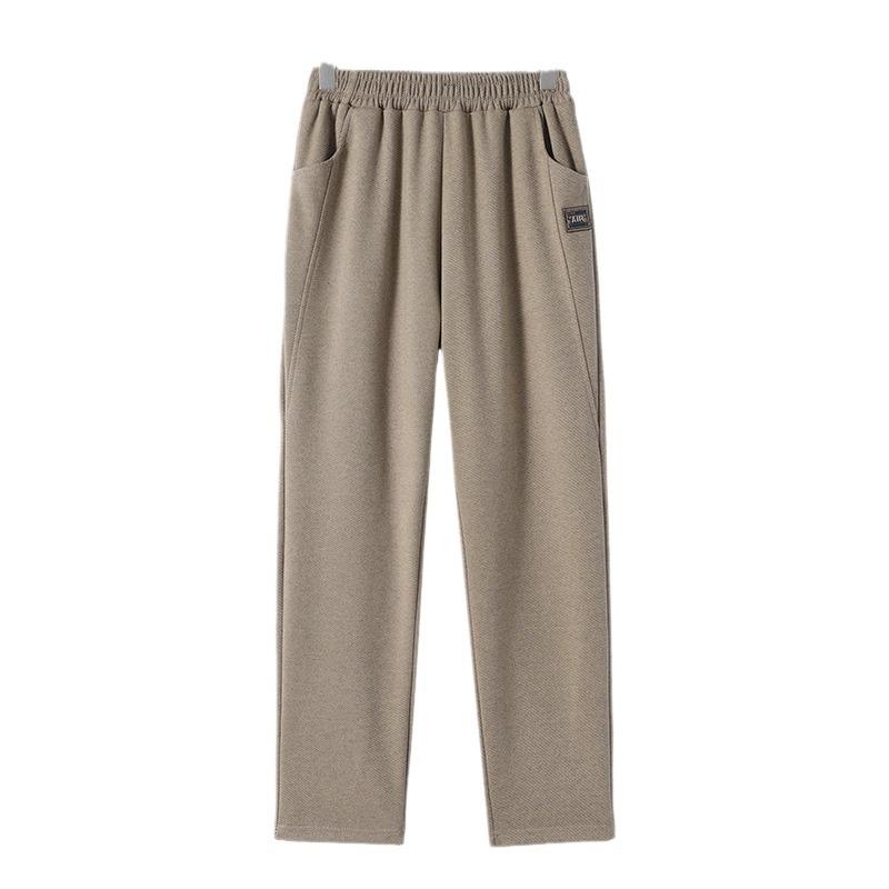 Women's Elastic High-Waisted Velvet-Lined Trousers – Ideal for Middle-Aged and Elderly, Autumn/Winter