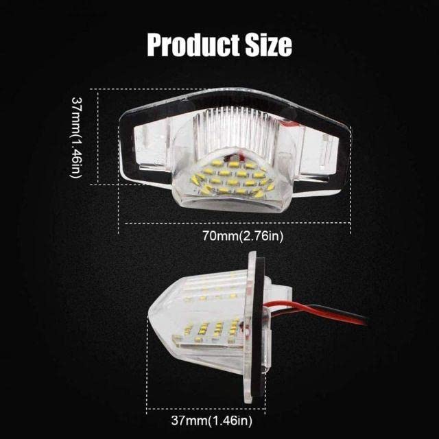 VISPREA Honda LED License Plate White Direct 12V 18 LEDs Per Set of Compatible with C154 Lights, LED, Replacement, 3W, Side, 2, Stepwgn, Odyssey, Fit,