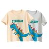 Korean Kids' Dinosaur Print Cotton T-Shirt - Short Sleeve Boys' Baby Clothing