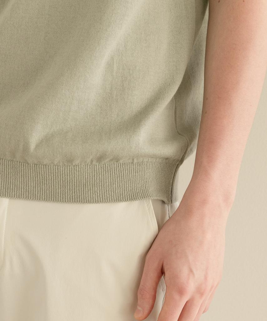 SELITIO Men'S Basic Round Half Knit Olive