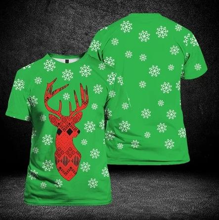 Christmas Full Print Adult and Children s Edition | Colorful Plain Knitted Fabric XXS