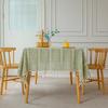 Light Green Rectangular Tablecloth Boho Rustic Farmhouse Decoration Solid Color Tassel Living Room Kitchen Dustproof Table Cover