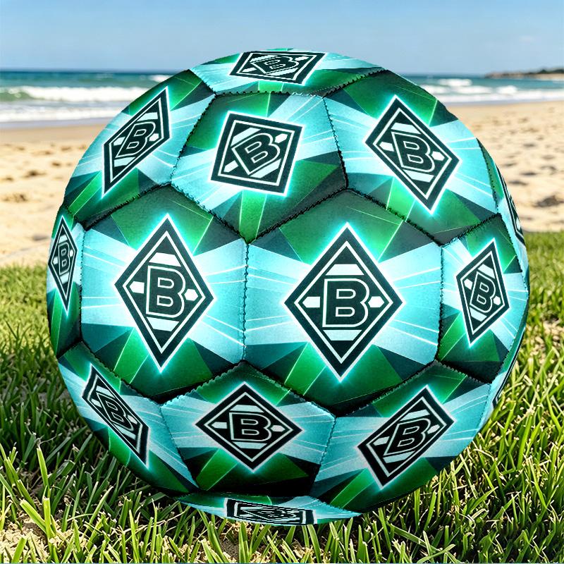 Borussia Monchengladbach Print Size 5 Soccer Ball, PU Wear Resistant Football for Match Training and Daily Practice, Birthday Gift for Soccer Fans