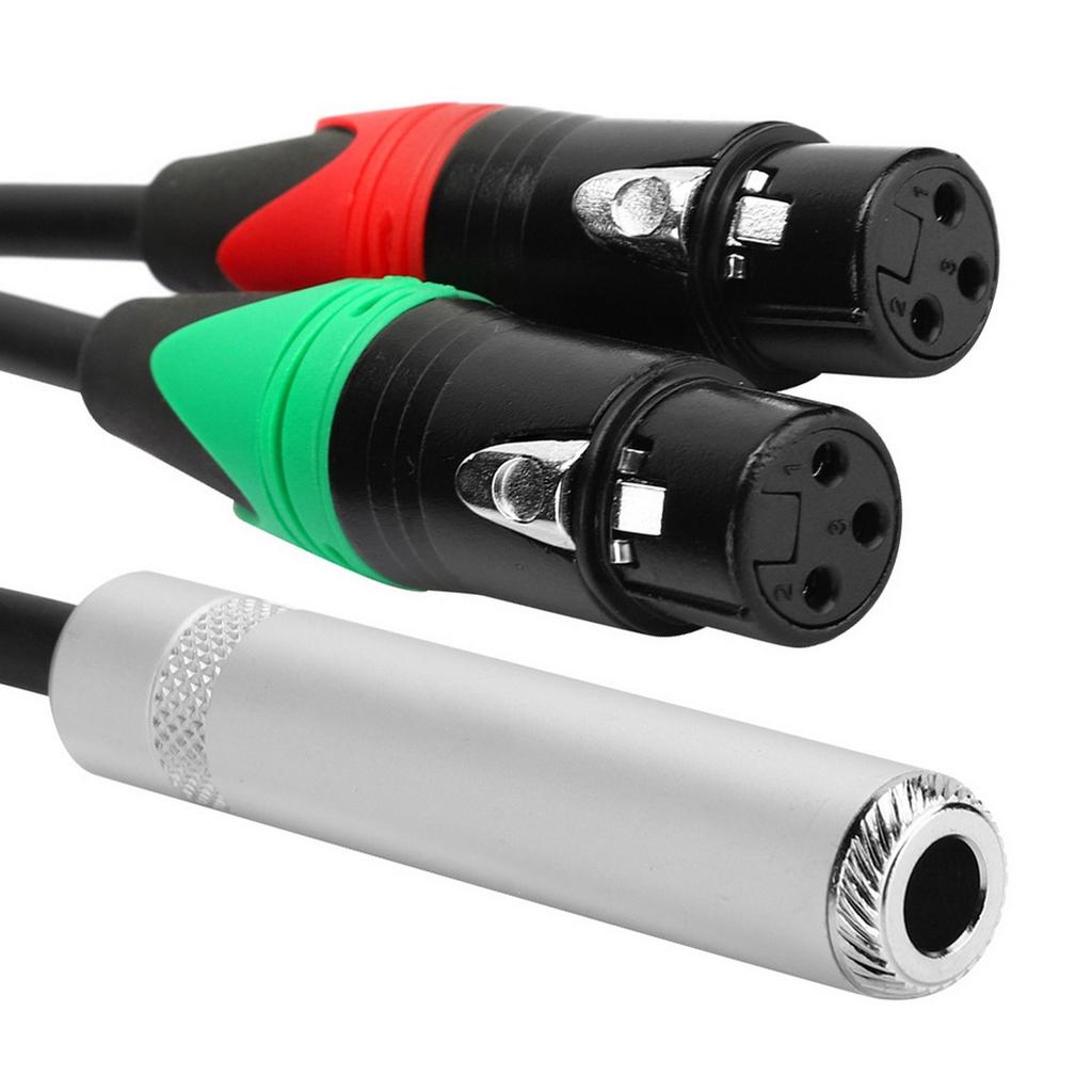 0.3M 24AWG Pure Copper Double Shield 6.35 Female To Dual XLR Female Audio Connecting Cable