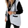 Women Hooded Quilted Long Vest, Zip Sleeveless Padded Gilet, Loose Warm Outerwear with Pockets, Casual Lightweight Waistcoat for Autumn Winter