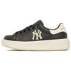 New MLB Chunky Classic Yankees Anti Slip Wear Resistant Low Top Skateboard Shoes Unisex Black White 3ASXCCS3N-50BKS