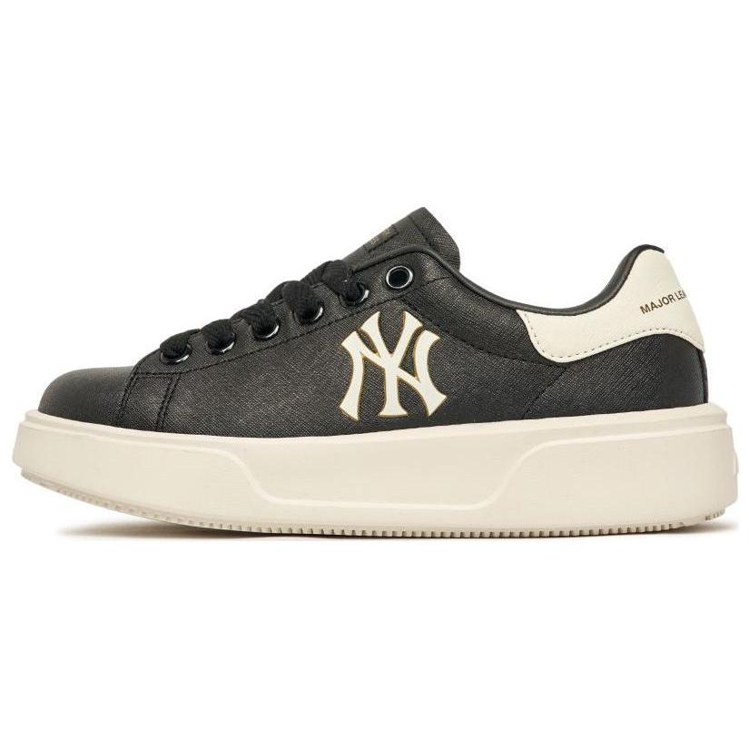 

New MLB Chunky Classic Yankees Anti Slip Wear Resistant Low Top Skateboard Shoes Unisex Black White 3ASXCCS3N-50BKS 44