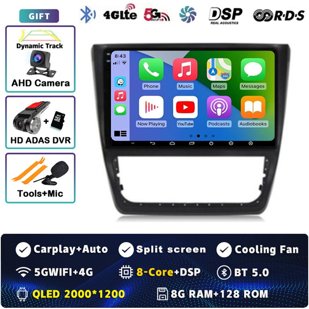 Android 14 Radio For Skoda Yeti 5L 2009 2010 - 2014 Player Multimedia GPS Navigation Stereo CarPlay Auto Video 4G+WIFI 2 DIN