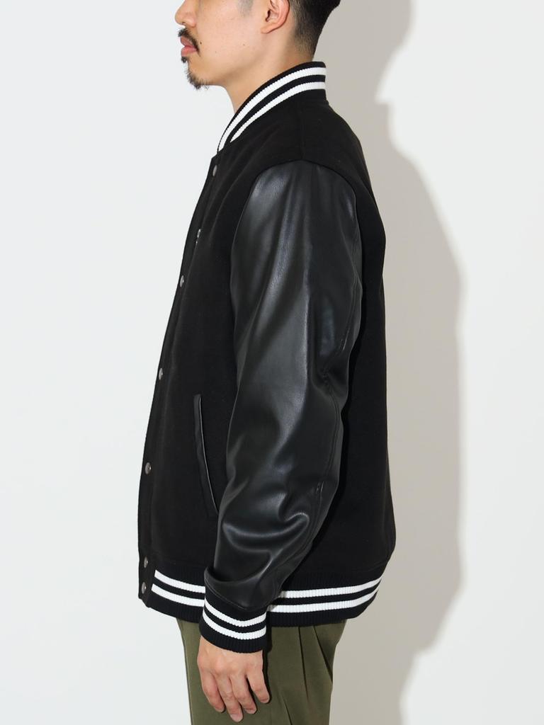 Beams Heart Stadium Chest Zip Size 42180080147 Men's Blouson, Black, M,