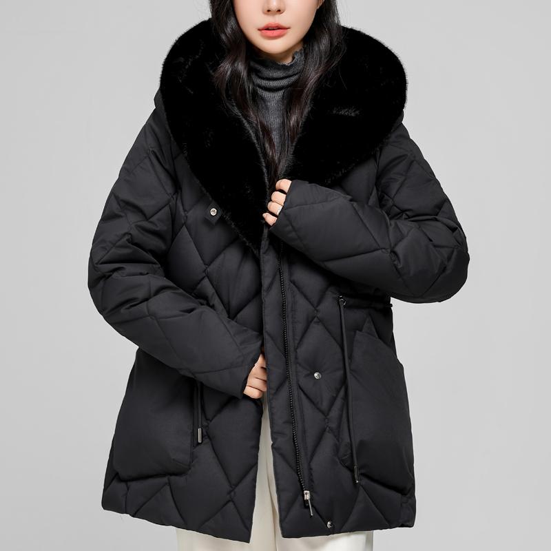 Mode Damen Wintermäntel Kapuzen Elegant Dick Warm Winterparkas Damenjacke