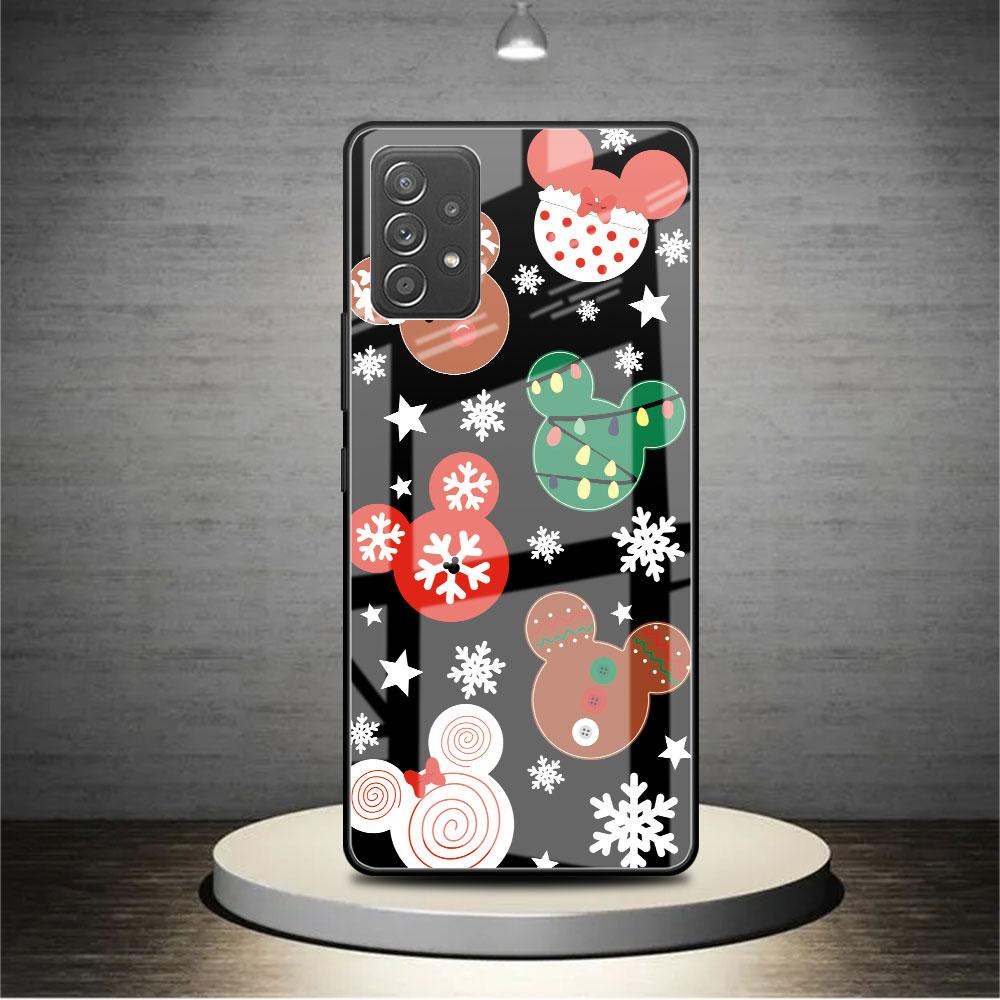 

Стеклянный чехол для Samsung Galaxy A52 A71 A50 A51 A70 A21s A31 A72 A10 A12 A30 A22 5G чехол для телефона Снеговик Рождество Samsung A03
