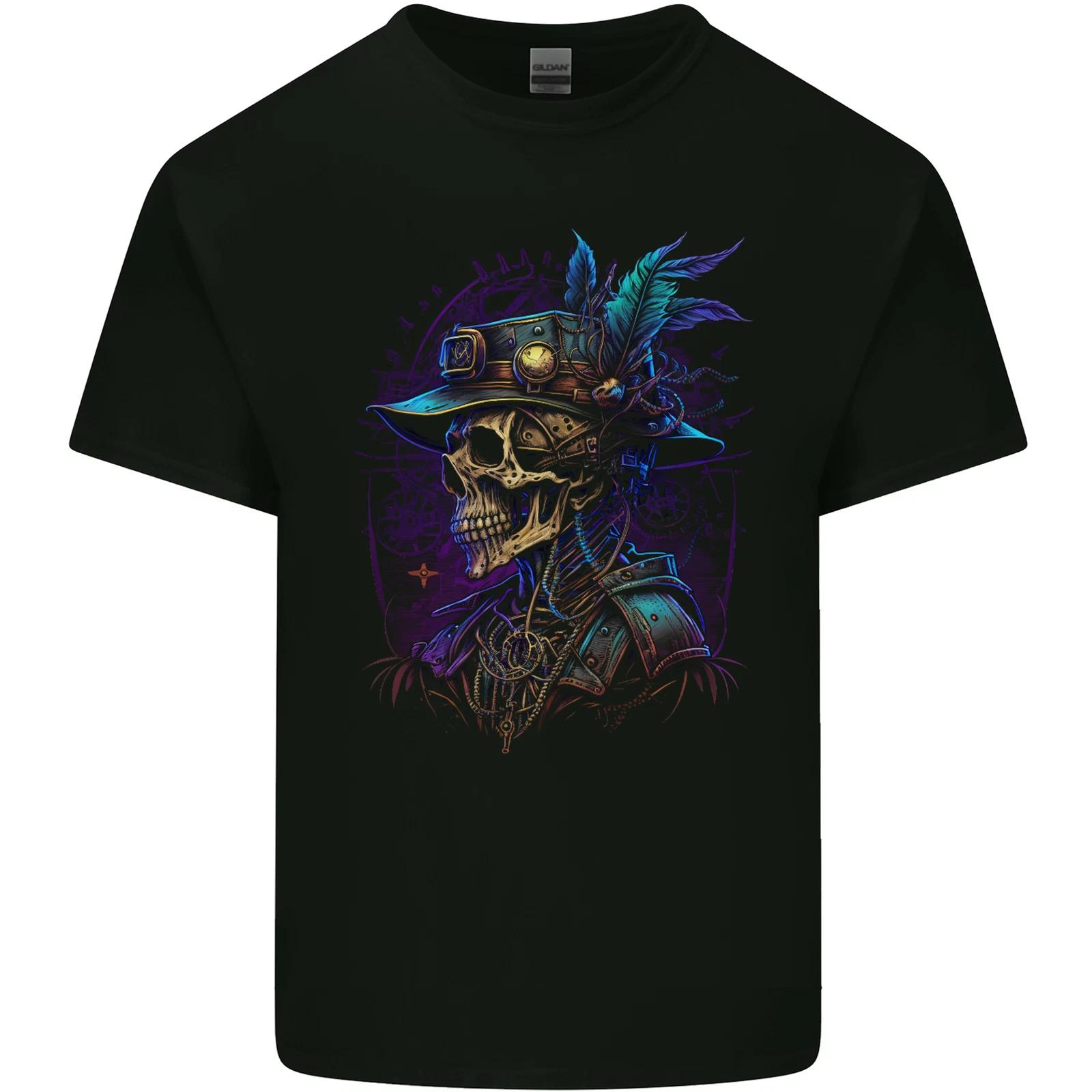 Steampunk Skull Pirate Kids T-Shirt Childrens 4XL