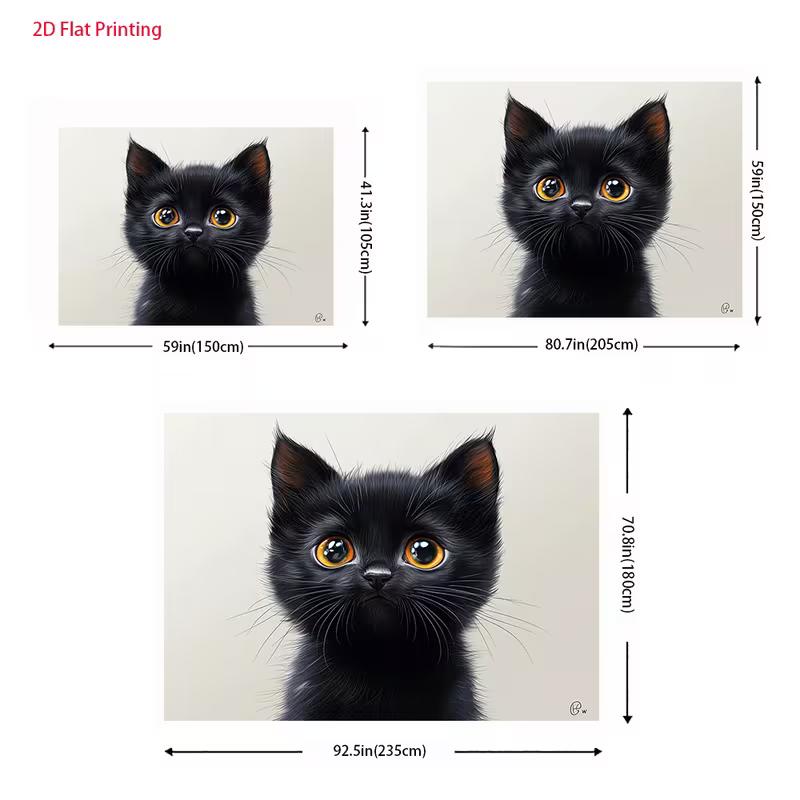 2D Cute Black Kitten Backdrop Pet Lovers Photography Decoration