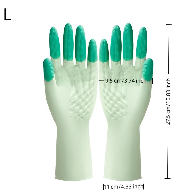 1 Pair Colorful Household Cleaning Gloves, Kitchen Dishwashing Gloves, Non-Slip Household Gloves, Suitable For Small Large Hands