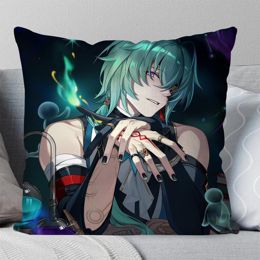 Anaxa Animated Game Honkai Star Rail Pillow Case Square Pillow Bedroom Sofa Leisure ComfortCar Living Room Home Decoration 40X40