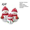 Winter Wonderland Decorations Christmas Resin Snowman Figurine, Cute Family of 3 Statue with Santa Party Supplies Hat, Red Scarf, Holiday Tabletop