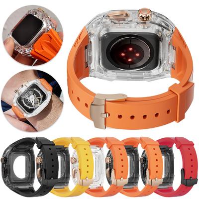 Transparent Modification Kit For Apple Watch 11/10 46mm 42mm/Ultra 2 3 49mm Series 9 8 7 6 5 SE 45mm 44mm 40 41mm Refit Mod Case